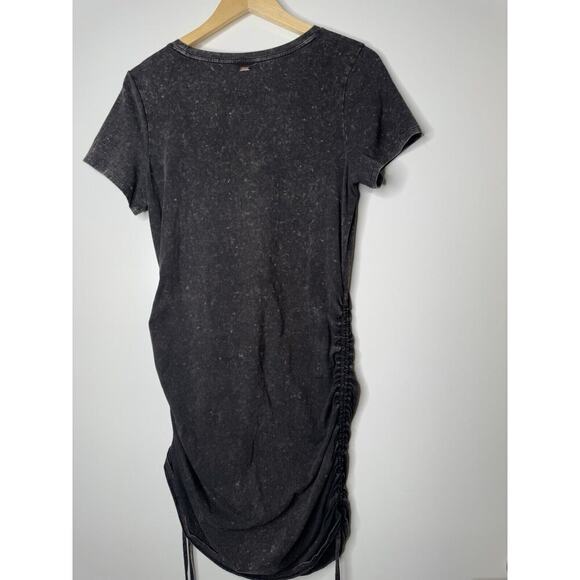 Victorias Secret PINK Short Sleeve Ruched Sides T-Shirt Dress Distressed LARGE - Picture 4 of 5